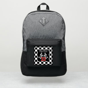 Fun Cool Black And White Checkered Flag Pattern Port Authority® Backpack