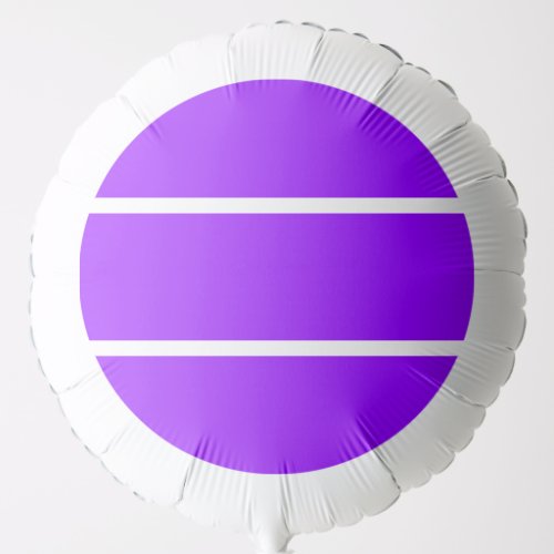 Fun Cool Bright Purple White Two Sporty Stripes Balloon