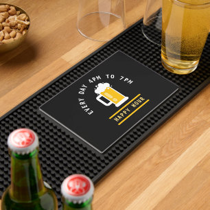 Fun Cool Cheers Beer Happy Hour Text Bar Business Bar Mat