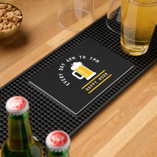 Fun Cool Cheers Beer Happy Hour Text Bar Business Bar Mat (Insitu (Bar 2))