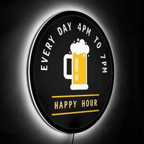 Fun Cool Cheers Beer Happy Hour Text Bar Business LED Sign