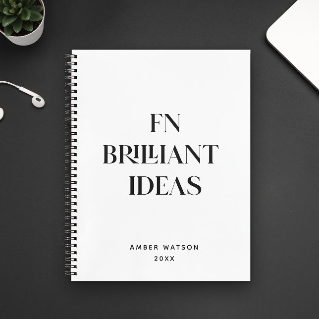Fun Cool Chic Custom Name Brilliant Ideas Planner Notebook (Creator Uploaded)