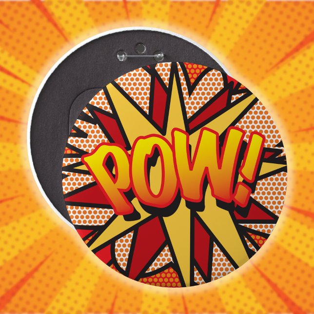 Fun Cool Comic Book Pop Art POW Button (Fun Cool Comic Book Pop Art POW Button)