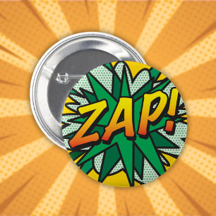 Fun Cool Comic Book Pop Art ZAP Button