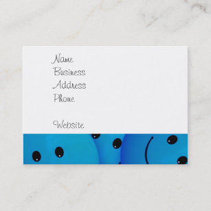 Fun Cool Happy Blue Faces Business Card