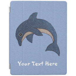 Fun cool Jumping Dark Blue Dolphin White Sparkles iPad Smart Cover