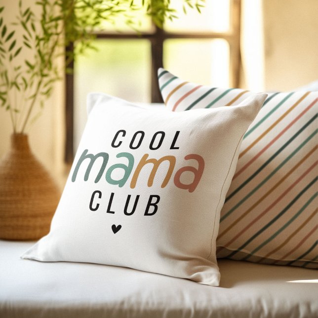Fun Cool Mama Club, Mom Gift Throw Pillow (Creator Uploaded)