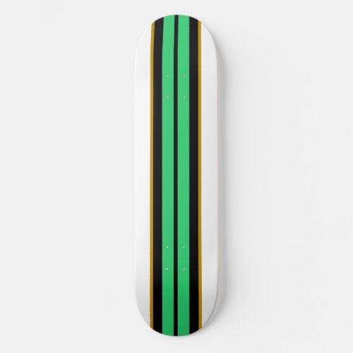Fun Cool Mint Green Black White Racing Stripes Skateboard