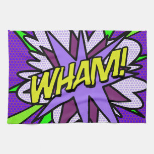 Fun Cool Modern WHAM Comic Book Kitchen Towel