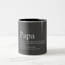 Fun Cool Papa Definition Quote Two-Tone Coffee Mug