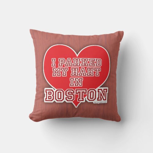 Fun Cool Park My Heart in Boston Home Throw Pillow