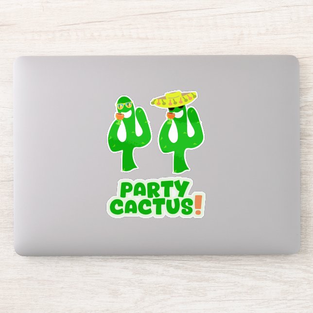 Fun Cool Party Cactus Set Stickers (Computer)