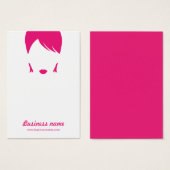 Fun Cool Pink White Female Face Earring Cards (Front & Back)
