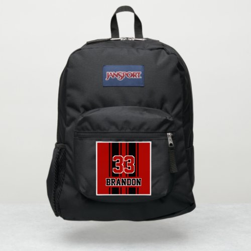 Fun Cool Red And Black Auto Race Sport Stripes JanSport Backpack