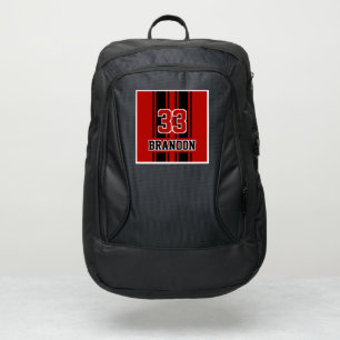 Fun Cool Red And Black Auto Race Sport Stripes Port Authority® Backpack