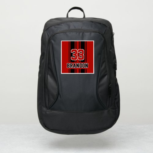 Fun Cool Red And Black Auto Race Sport Stripes Port Authority Backpack