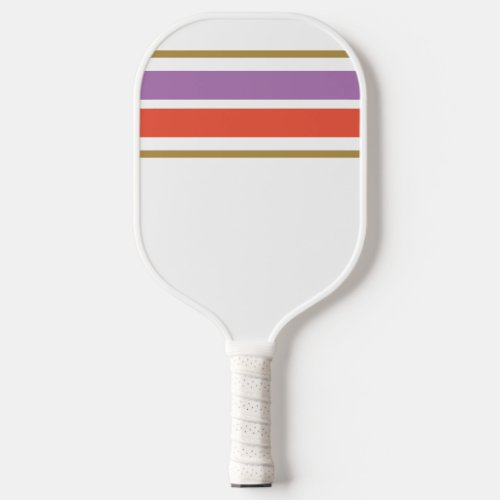 Fun Cool Retro Orange Purple Top Racing Stripes  Pickleball Paddle