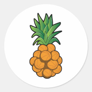 Fun Cool Sketll Pineapple Design - Graphic Art - C Classic Round Sticker