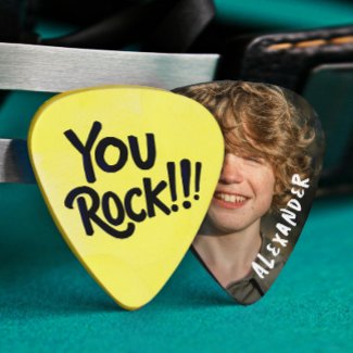 Fun Cool You Rock Black Yellow Music Brush Photo