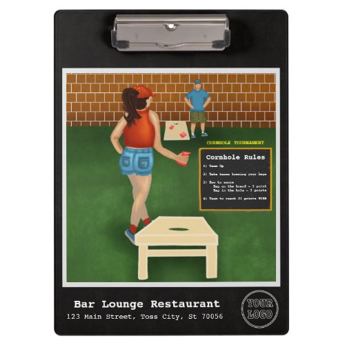 Fun Cornhole Tournament Drawing  Clipboard