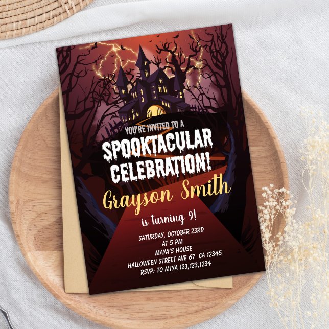 Fun Costume Party Card for Kids or Adults (Spooktacular Halloween Birthday Invitations)