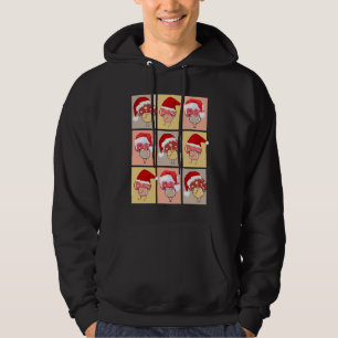 Fun Cottagecore Santa Christmas Mushrooms Hoodie