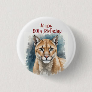 Fun Cougar Over the Hill Custom Age Birthday Button