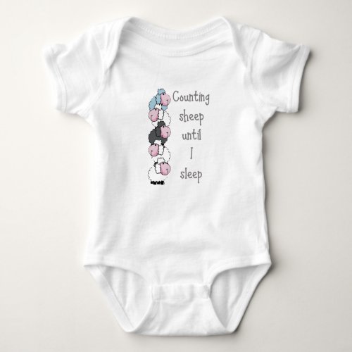 Fun Counting Sheep Until I Sleep Quote Baby Bodysuit