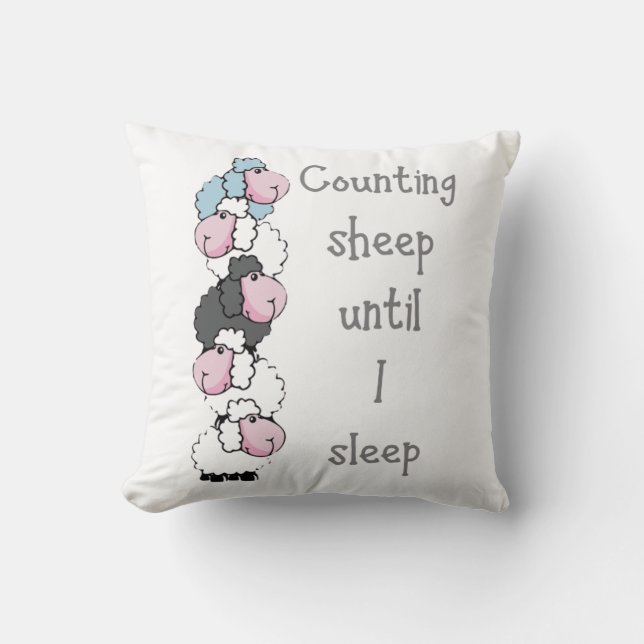 Fun Counting Sheep Until I Sleep Quote        Fun Throw Pillow (Front)