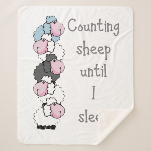 Fun Counting Sheep Until I Sleep Quote Sherpa Blanket