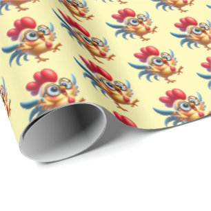 Fun Country chicken tiled party Wrapping Paper