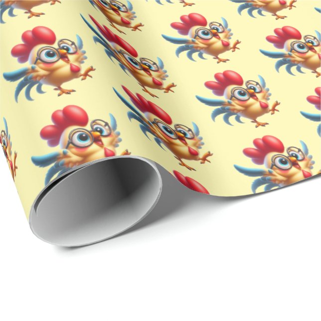 Fun Country chicken tiled party  Wrapping Paper (Roll Corner)