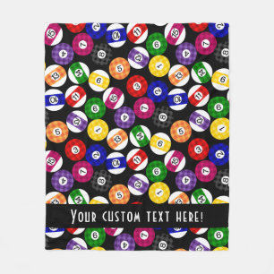 Fun Country Style Checkered Billiards Pattern Fleece Blanket