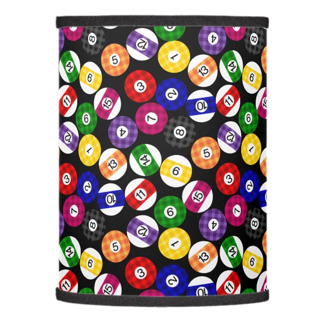 Fun Country Style Checkered Billiards Pattern Lamp Shade (Left)