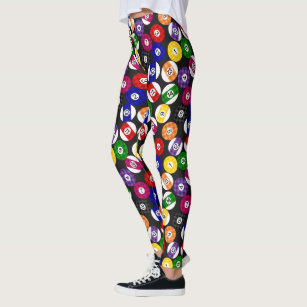 Fun Country Style Checkered Billiards Pattern Leggings