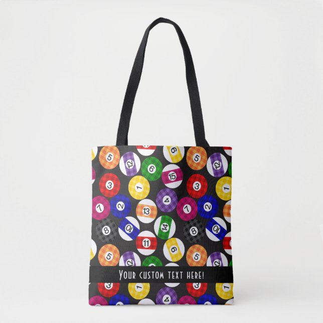 Fun Country Style Checkered Billiards Pattern Tote Bag (Front)