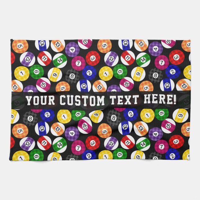 Fun Country Style Checkered Billiards Pattern Towel (Horizontal)