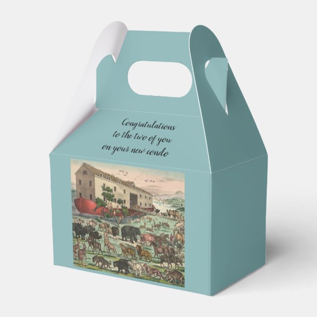 Fun Couple Congrats on  New Condo Favor Boxes (Front Side)