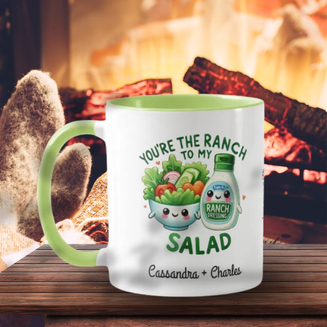 Fun Couple Customized "Ranch to My Salad" Mug (Fun Couple Customized "Ranch to My Salad" Mug)