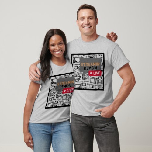 Fun Couples Binge Watchers Retro TV T_Shirt