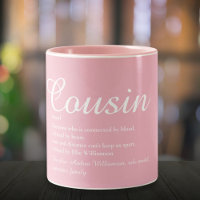 Fun Cousin Definition Elegant Script Girly Pink