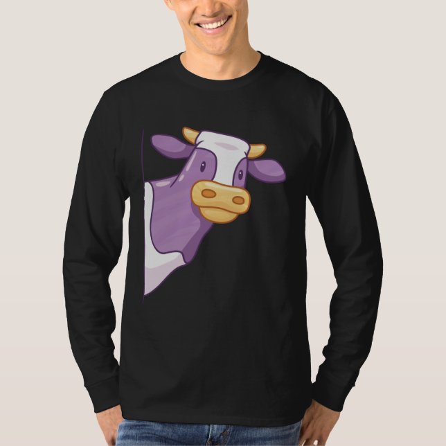Fun cow as a fun cow motif for farmers and farmers T-Shirt (Front)