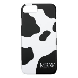 Compatible With Iphone 11 Square Case Luxury Cute Cow Print Black