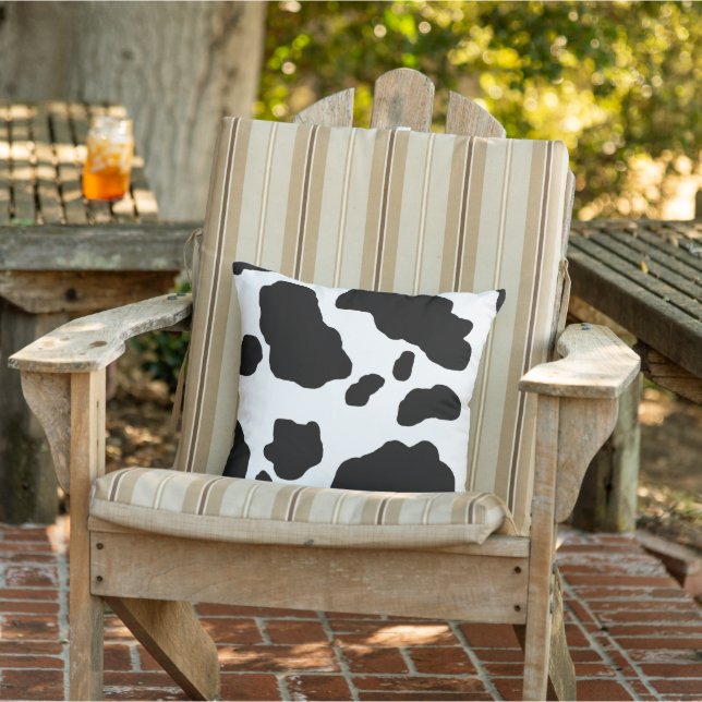 Fun Cow Print Modern Kids Animal Farm Outdoor Pillow (Chair)