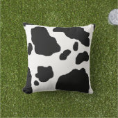 Fun Cow Print Modern Kids Animal Farm Outdoor Pillow (Grass)