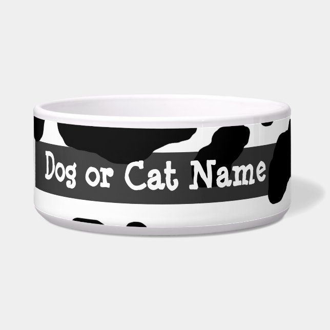 Fun Cow Print Personalized Bowl (Left)