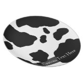 Fun Cow Print Personalized Dinner Plate (Right Side)