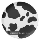Fun Cow Print Personalized Dinner Plate (Front)