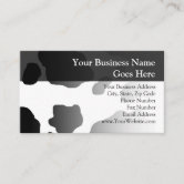 Cow Spots Pattern Black and White Animal Print Business Card