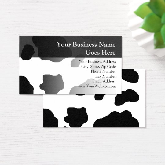Fun Cow Print Personalized Farm Milk Dairy Business Card